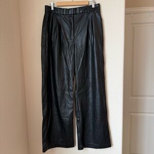 Abercrombie & Fitch Vegan Leather Wide Leg Pants size Large Regular